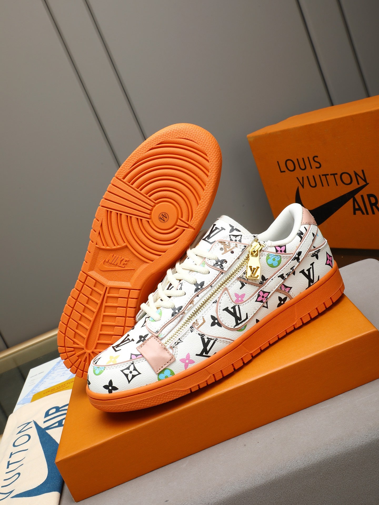 Monogram Zip Detail Sneakers