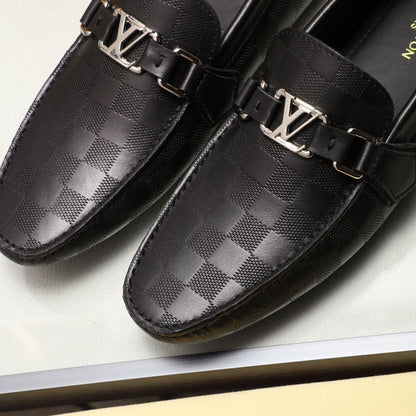 Black Checkered Metal Accent Loafers – Men's  Dress Shoes