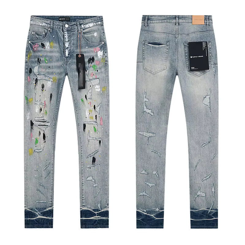 Stylish Midweight Breathable Denim Jeans – Purple Tone Streetwear Fit Multiple Styles