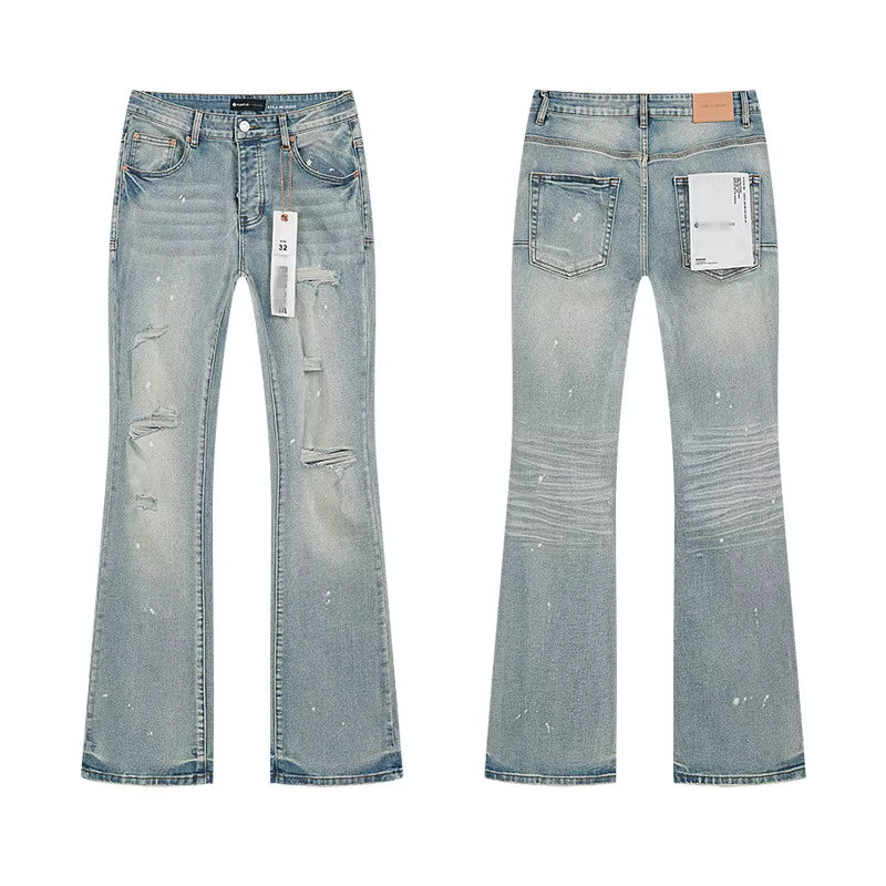 Stylish Midweight Breathable Denim Jeans – Purple Tone Streetwear Fit