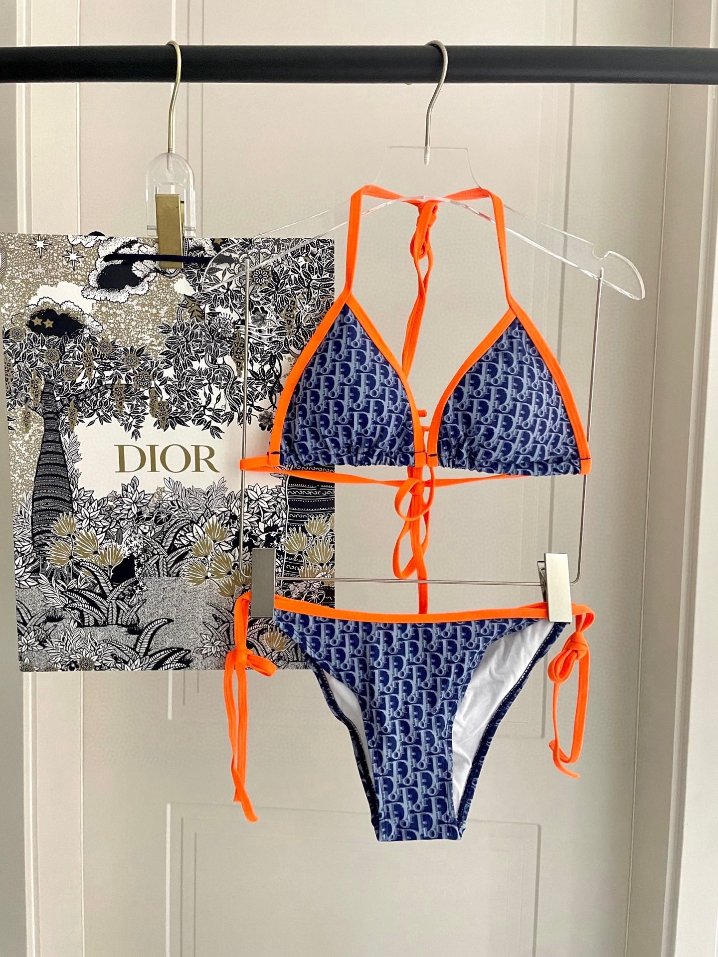 Pink Monogram Tie-Side Bikini Set