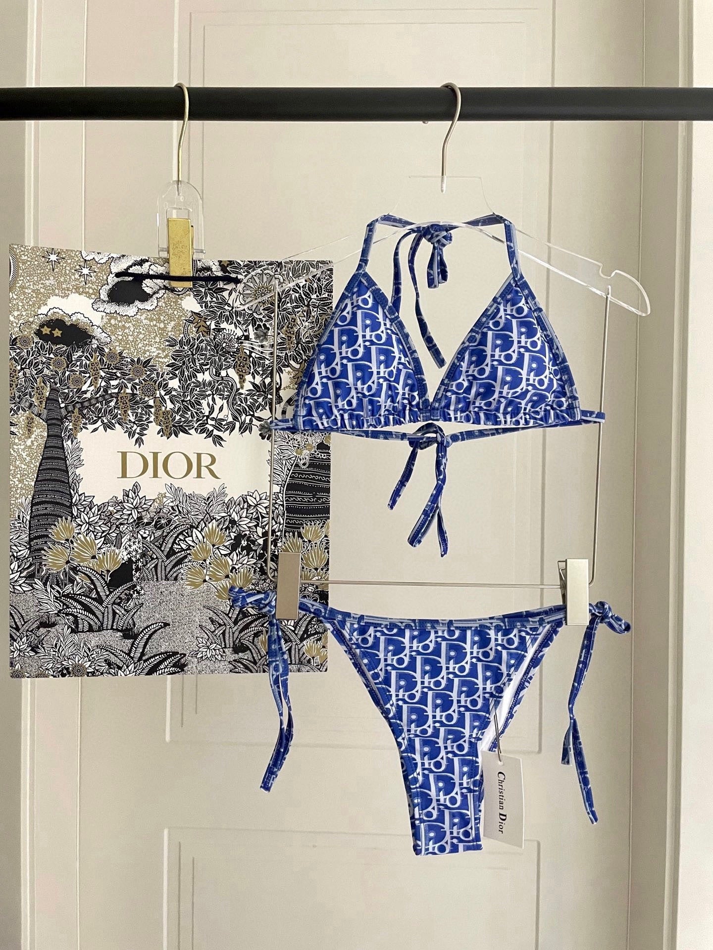 Pink Monogram Tie-Side Bikini Set