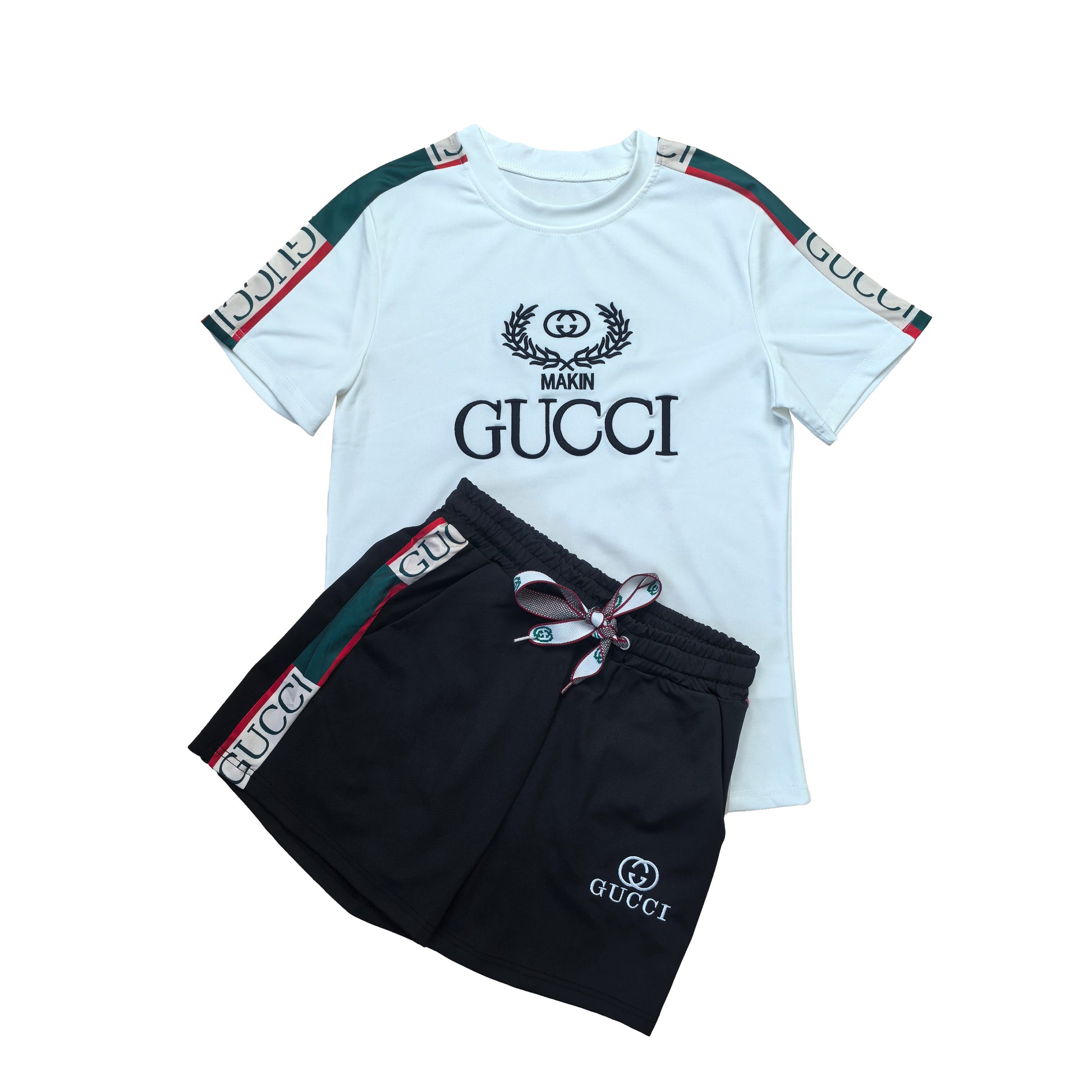 Premium Contrast Trim Two-Piece Short Set