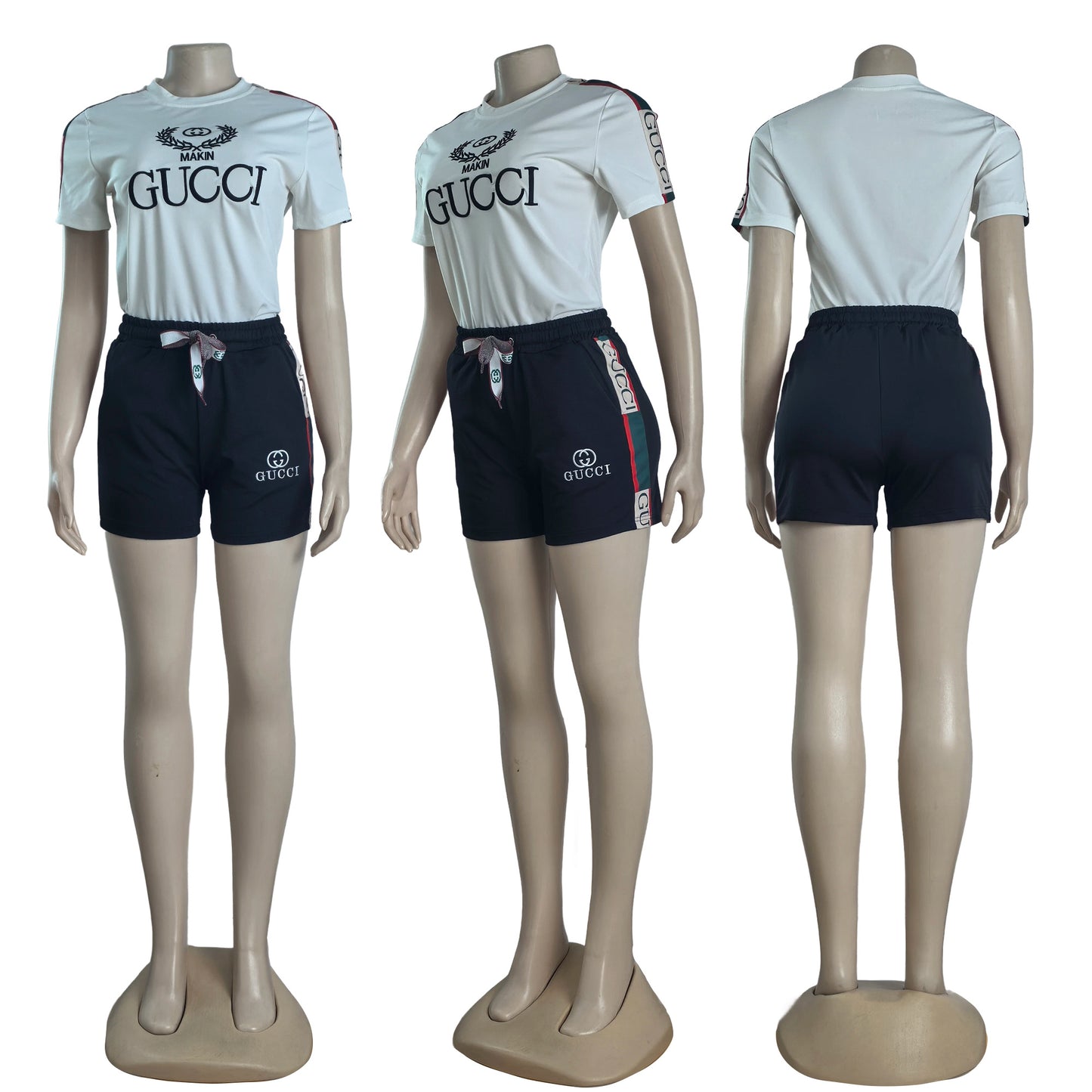 Premium Contrast Trim Two-Piece Short Set
