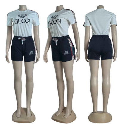Premium Contrast Trim Two-Piece Short Set