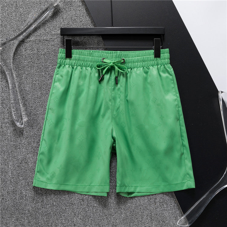 Premium Green Monogram-Inspired Swim Shorts