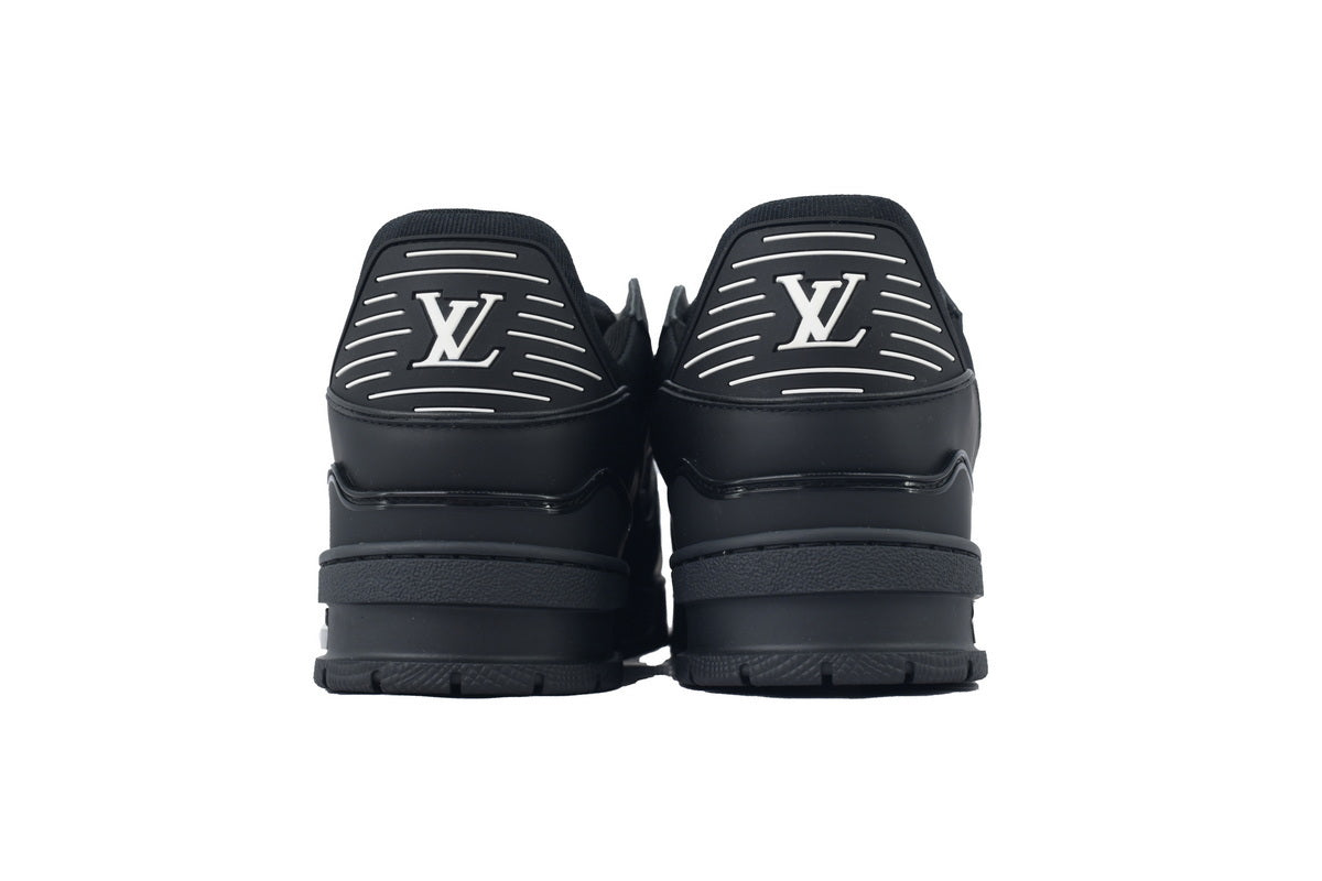 Premium Leather Monogram-Style Trainers – Classic Luxury Sneaker - TruVybe Essentials