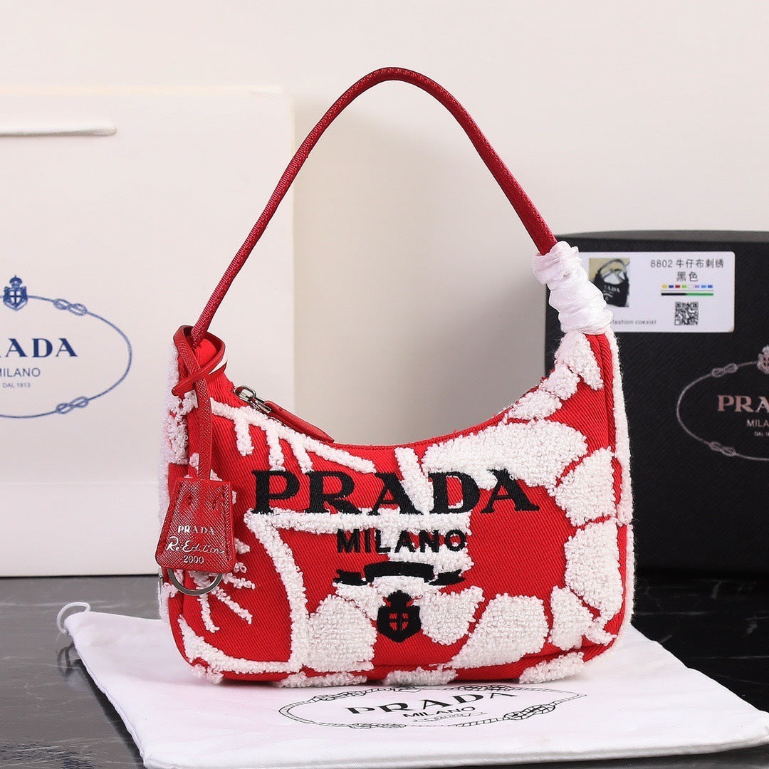 Re-Edition 2000 Embroidered Drill Mini Bag