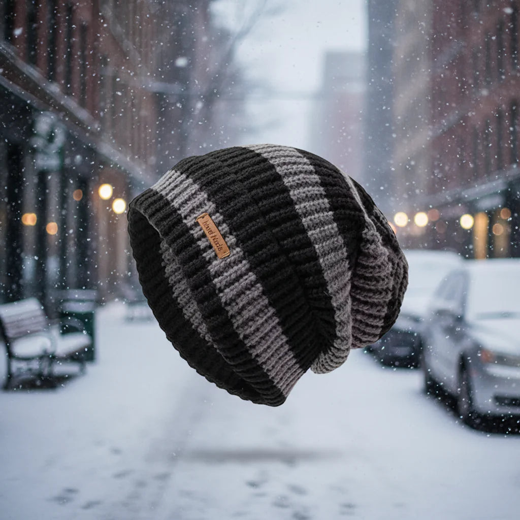 Unisex Stacking Knitted Beanie Cap – Winter Warm Striped Hip-Hop Bonnet Hat