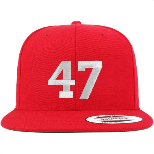 Number 47 Embroidered Snapback Cap