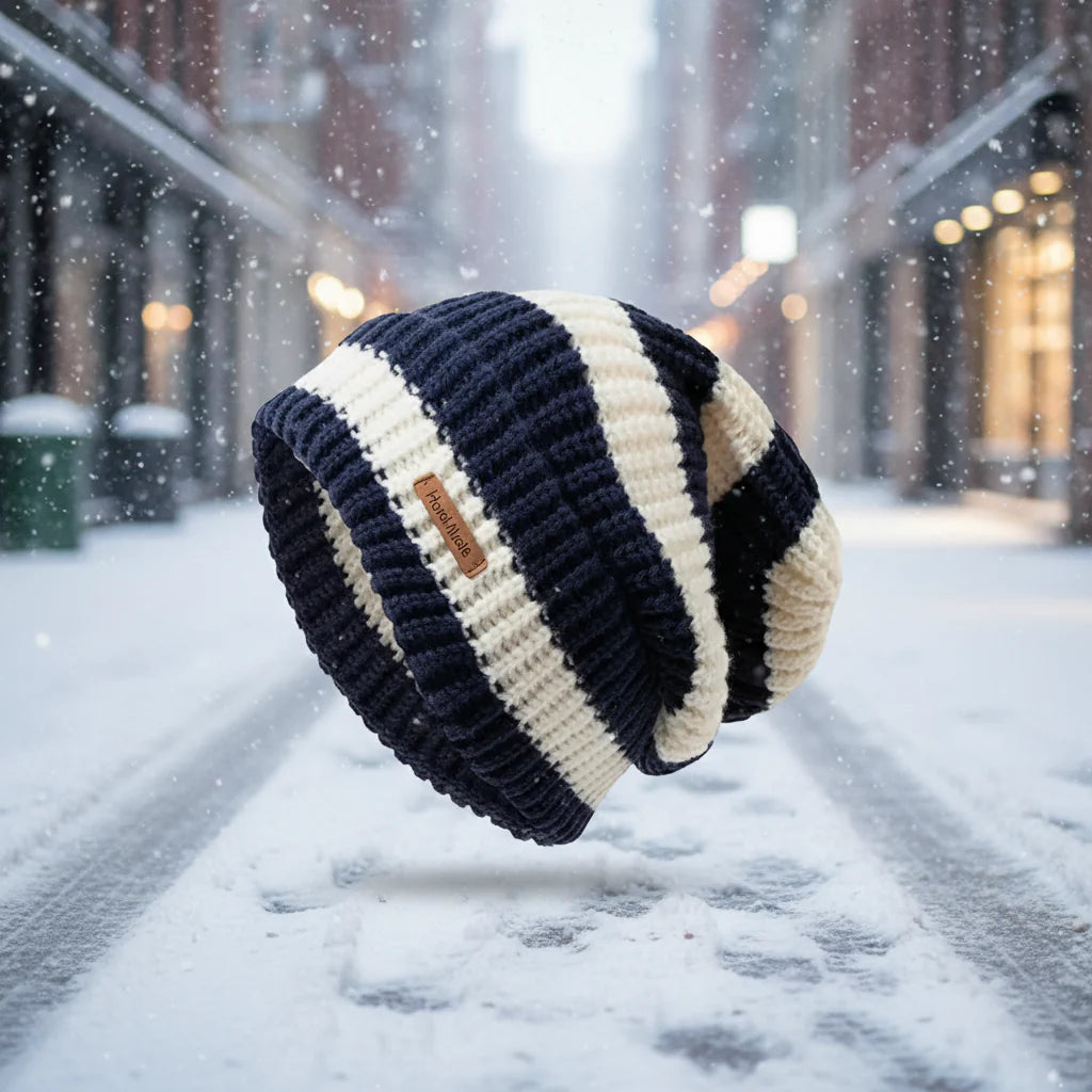 Unisex Stacking Knitted Beanie Cap – Winter Warm Striped Hip-Hop Bonnet Hat