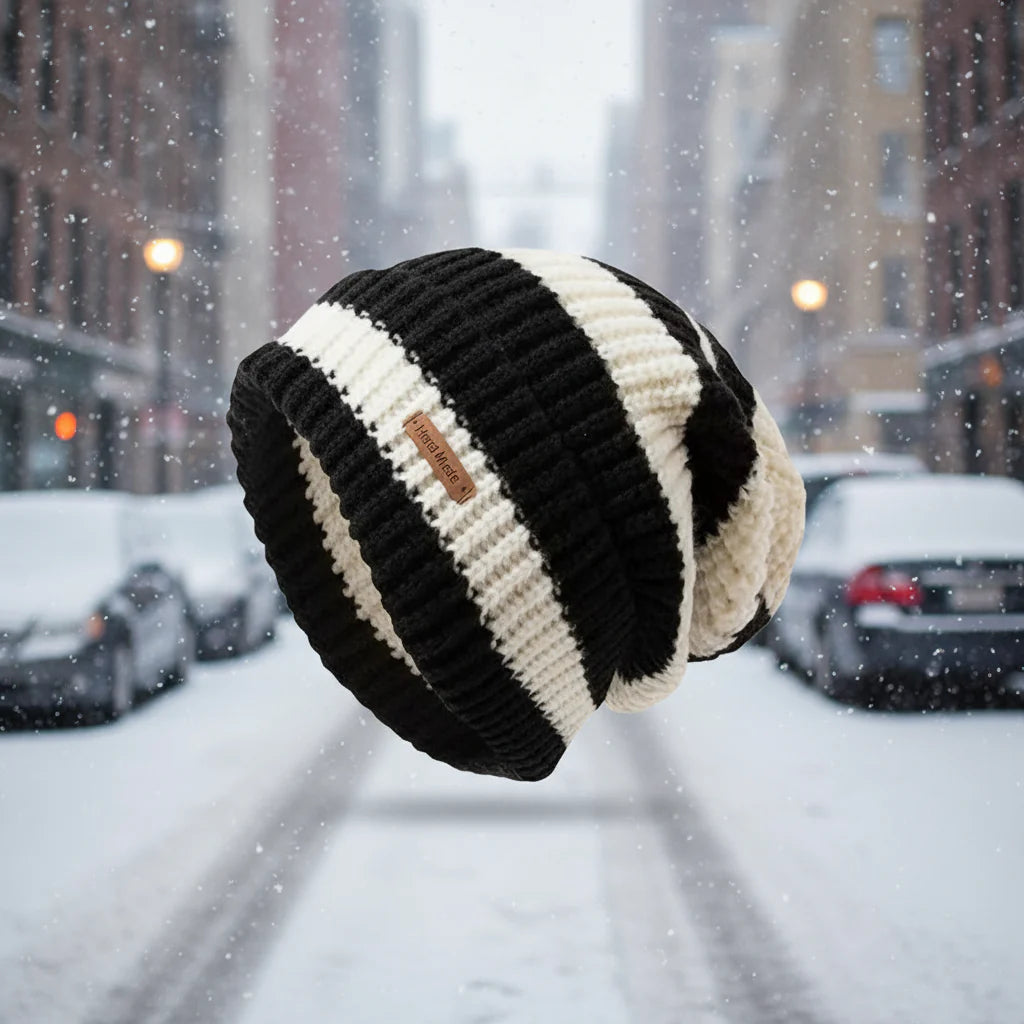 Unisex Stacking Knitted Beanie Cap – Winter Warm Striped Hip-Hop Bonnet Hat