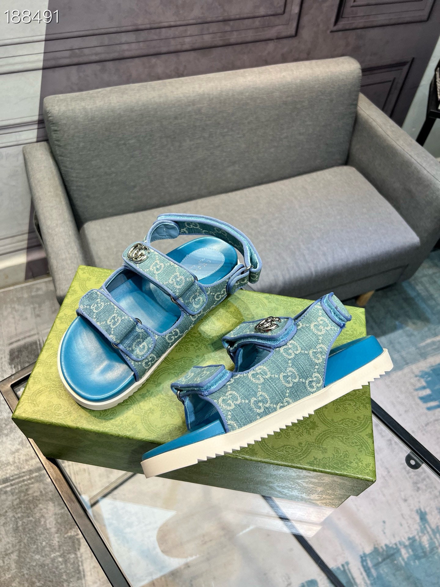 Sky Blue Canvas Denim Slingback  Strap Sandals – Lightweight Comfort