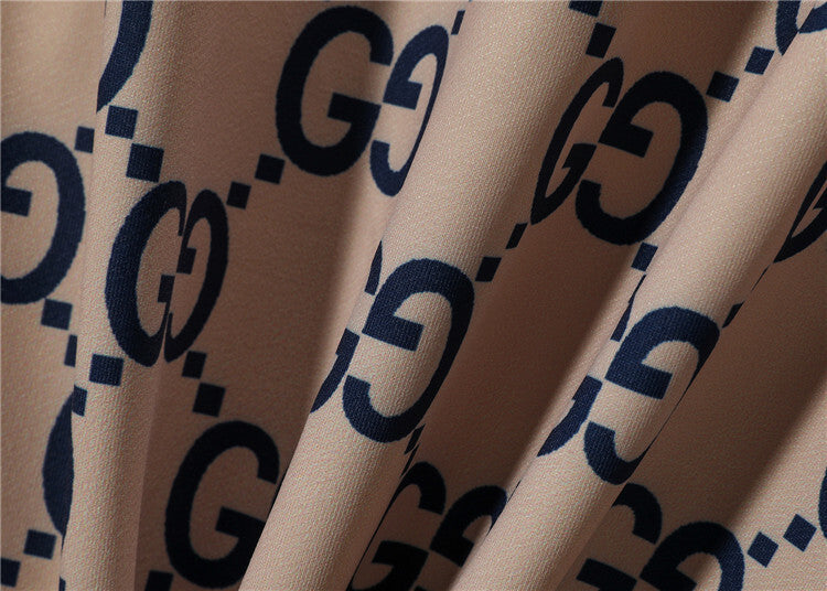 Two-Piece Zip-Up Jacket & Jogger Tracksuit – Beige & Blue