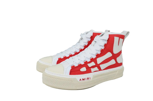 Varsity Red Suede Low-Top Sneakers with Bone Detail
