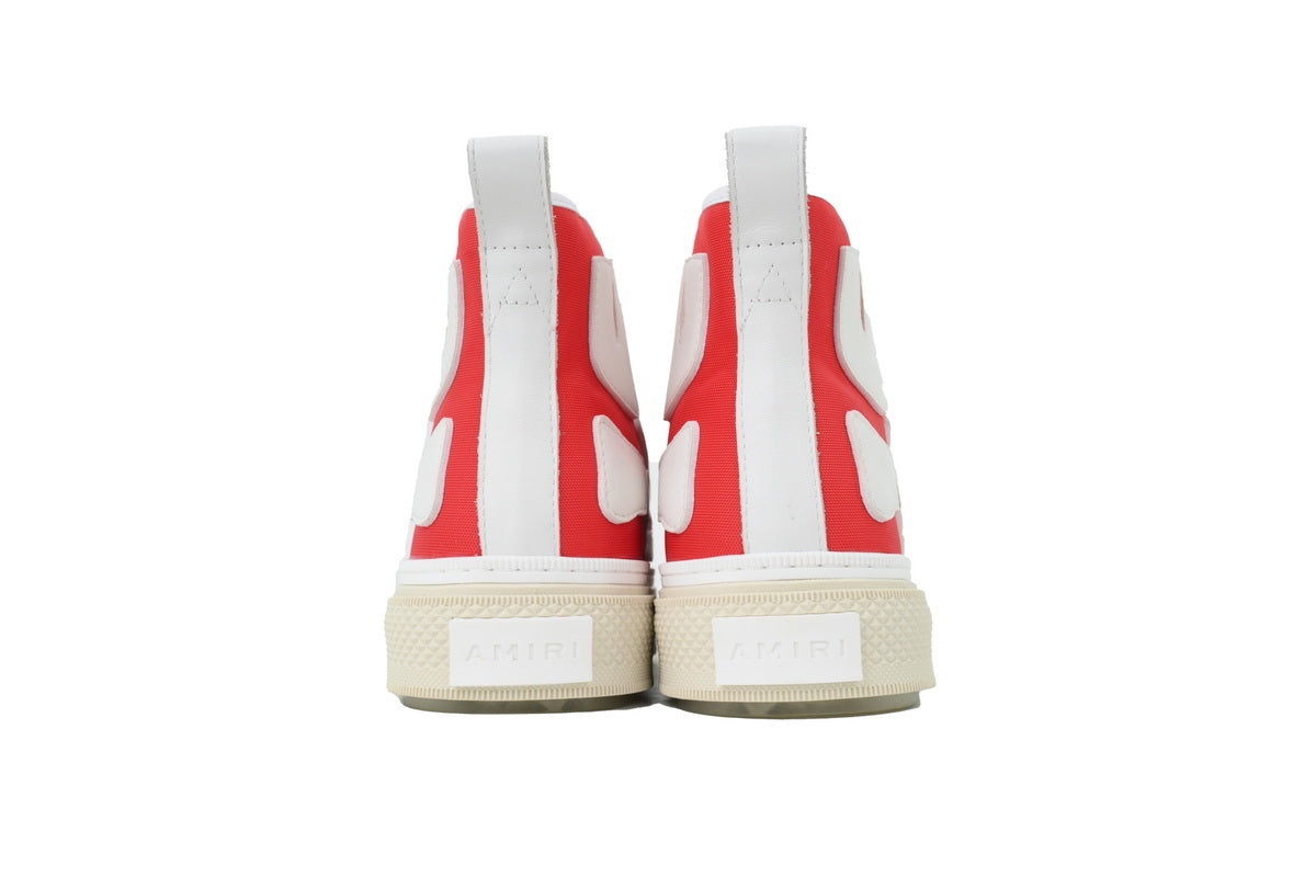 Varsity Red Suede Low-Top Sneakers with Bone Detail back