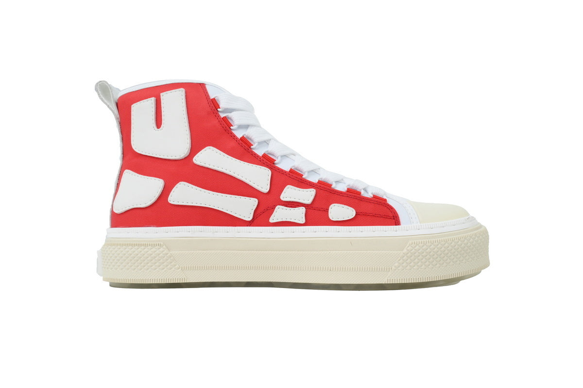 Varsity Red Suede Low-Top Sneakers with Bone Detail other side