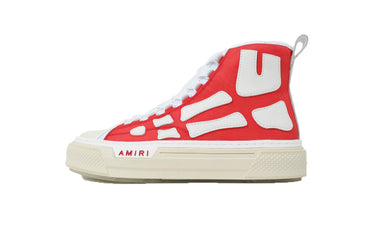 Varsity Red Suede Low-Top Sneakers with Bone Detail side