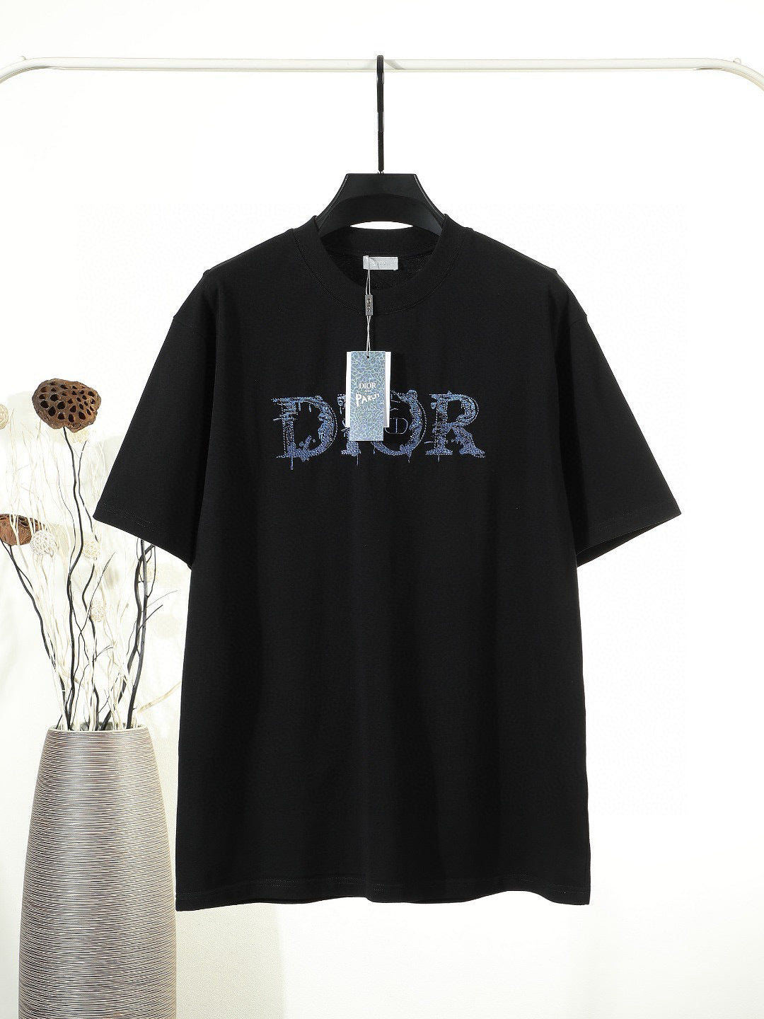 White Distressed Letter Graphic T-Shirt