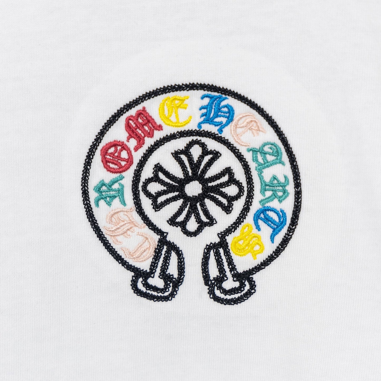 White Graphic Horseshoe Graphic  T-Shirt