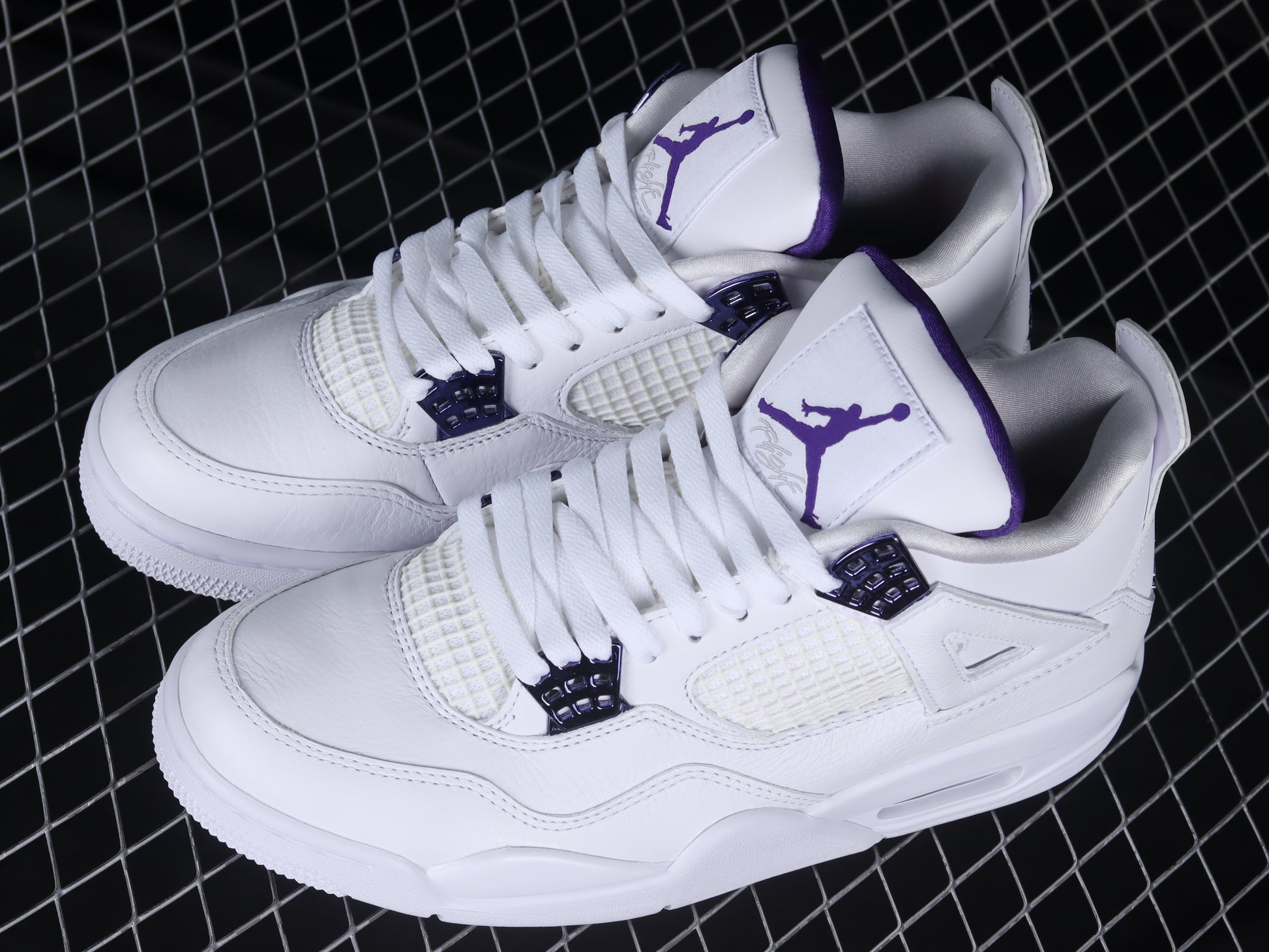 White & Purple Contrast Runner — “Metallic Purple” Style Sneaker