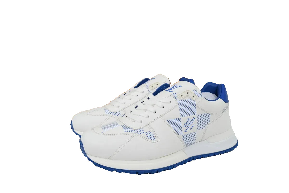 White and blue sneakers 