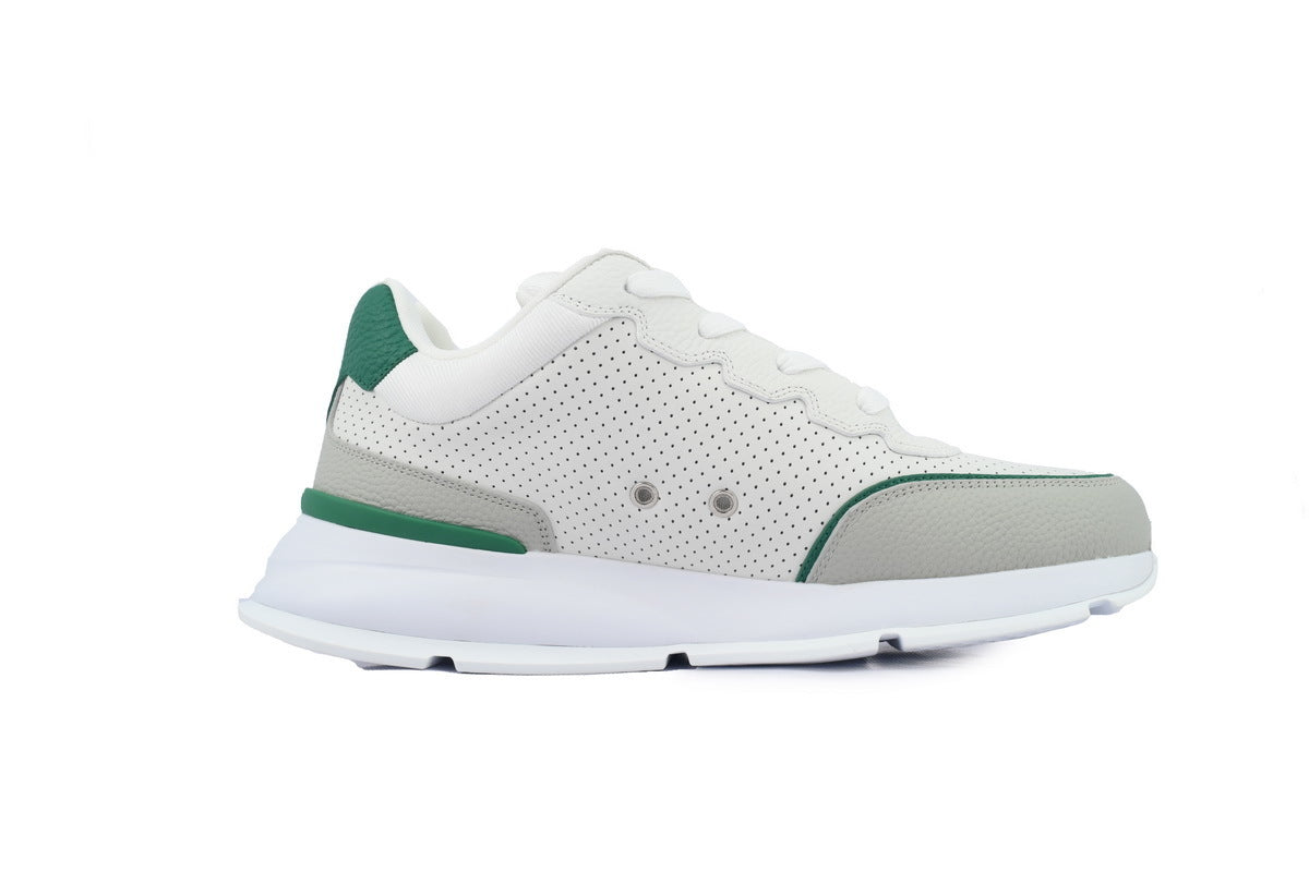Green Perforated Leather Classic Sneakers – Signature Luxe Design - TruVybe Essentials