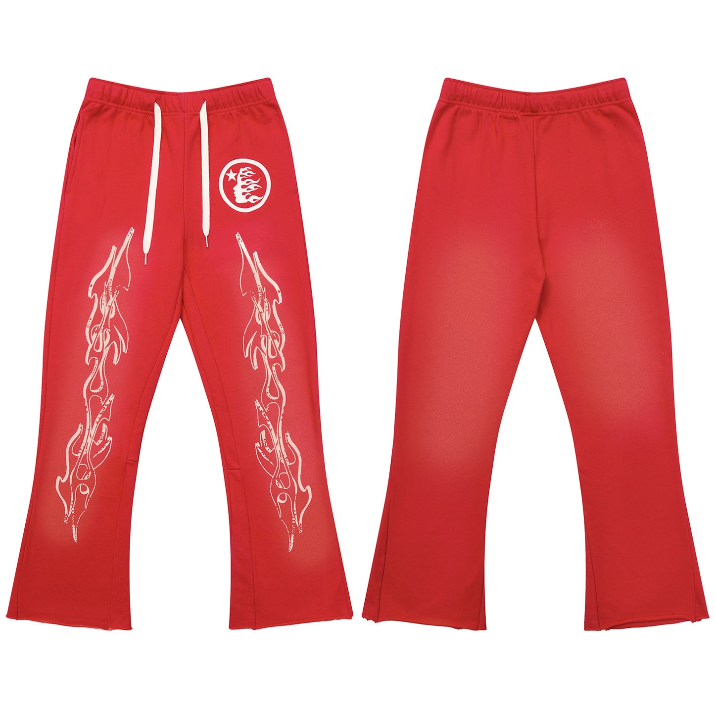 Red Graphic Sweatpants & Hoodie Two-Piece Set – Streetwear Matching Outfit