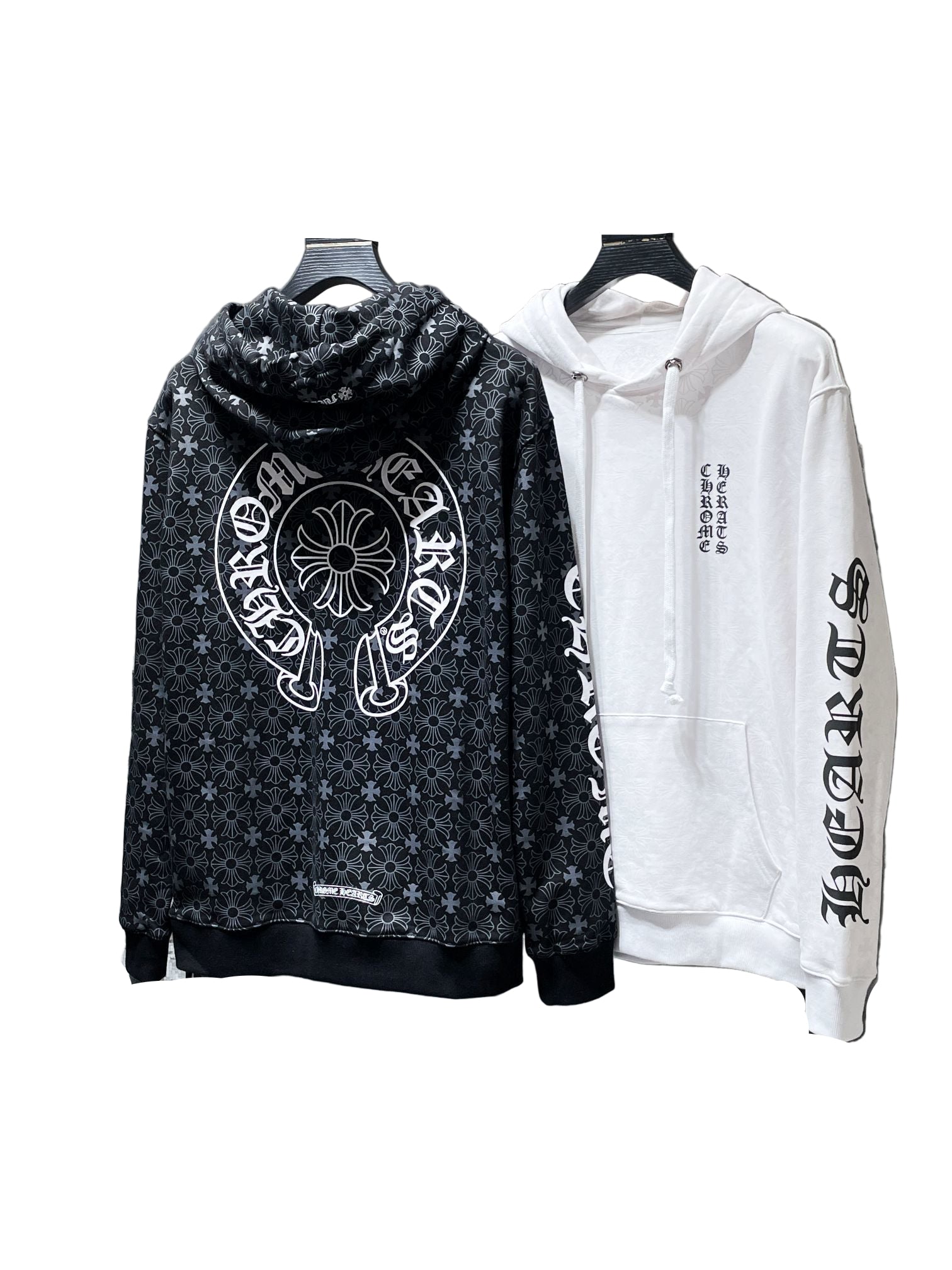 Graphic Horseshoe Zip-Up Hoodie – Black & White - TruVybe Essentials