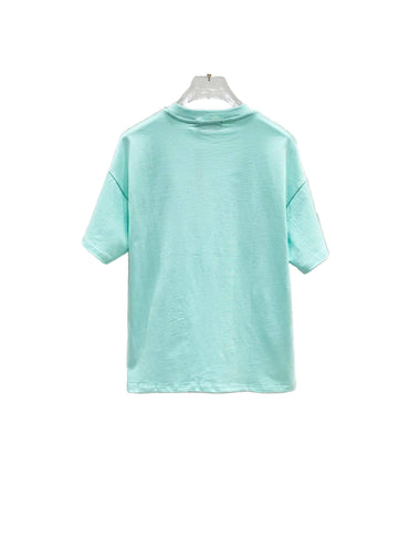 indigo teal cotton  t shirt