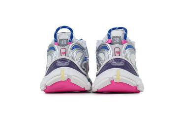 Pair of colorful sneakers with a white background