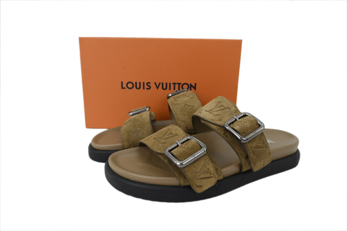 Venice Mule Slide Sandals – Luxury Inspired Double Buckle Comfort Slides