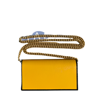Adidas x Gucci   621892 wallet with chain Off-black and yellow leather - TruVybe Essentials