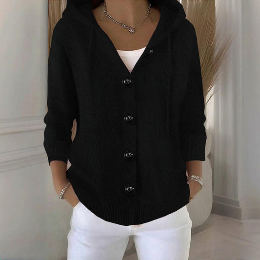 Women’s Button-Down Hoodie Cardigan Sweater Coat