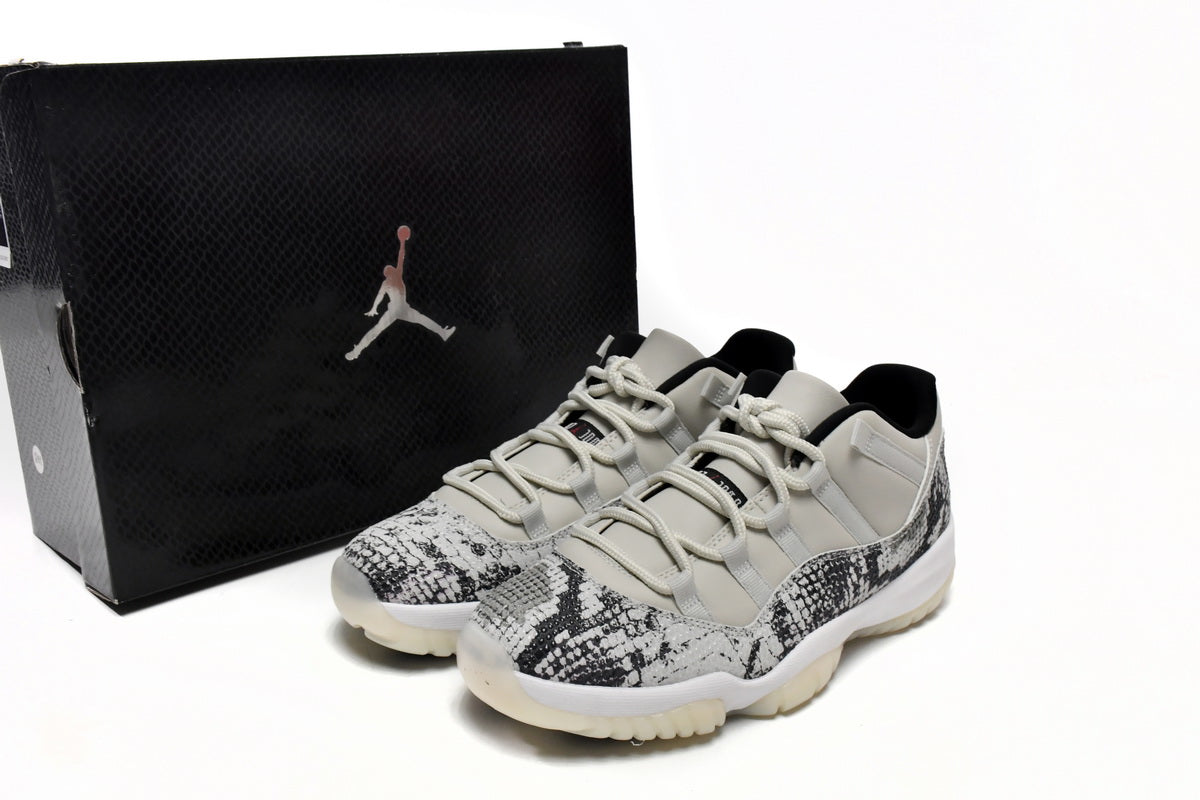 Air Jordan 11 Retro CD6846-002 Low Light Bone/Smoke Grey-White-Black Snakeskin - TruVybe Essentials