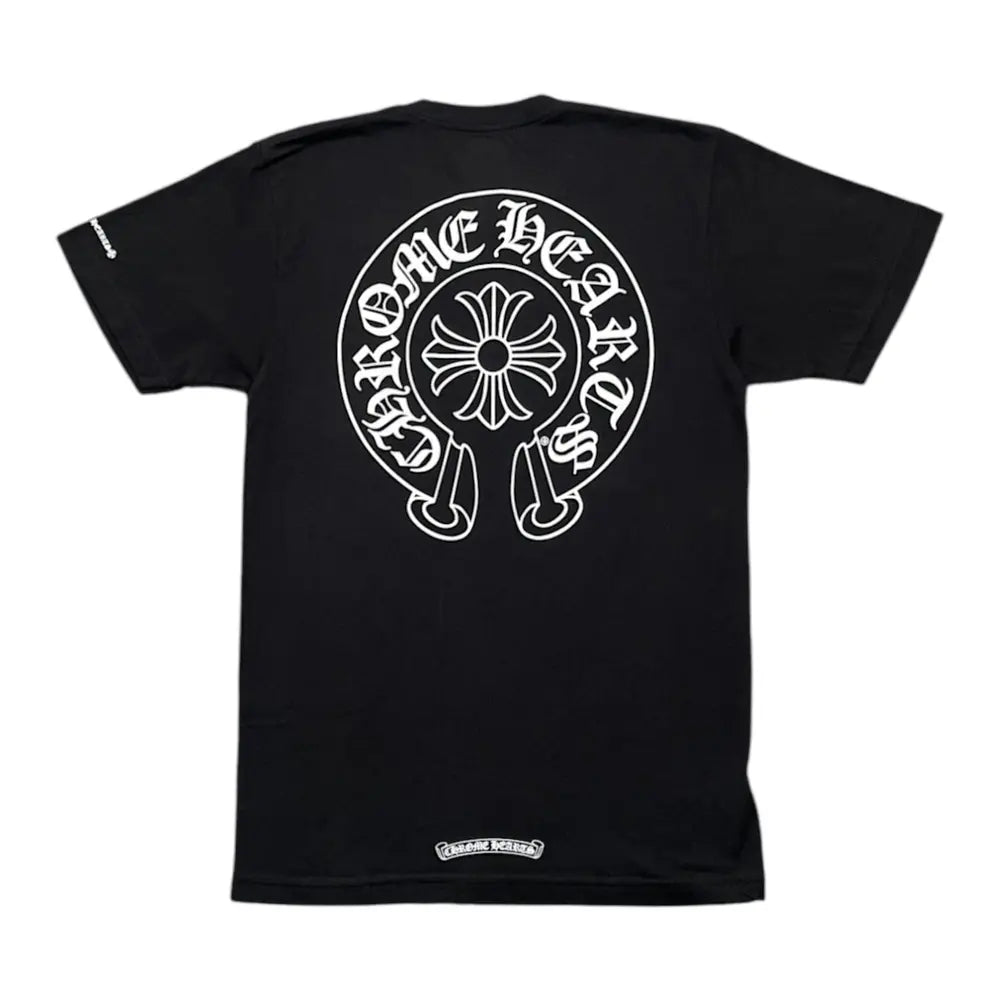 “Horseshoe Logo Pocket Graphic Tee — Black / White Shirt”