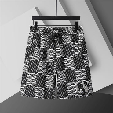 Luxury Checkered Swim Shorts – Quick-Dry Nylon Beach Edition