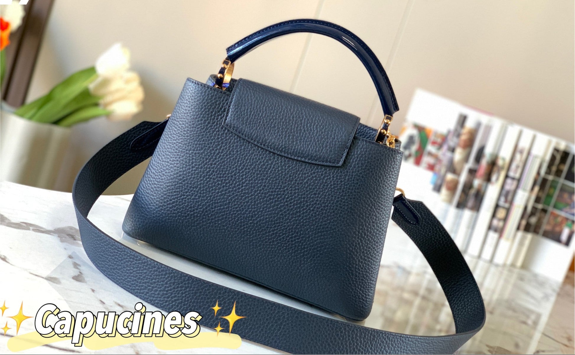 back Capucines BB  Blue With Chain Limited Edition 2024  – Chain Detail Royal Blue