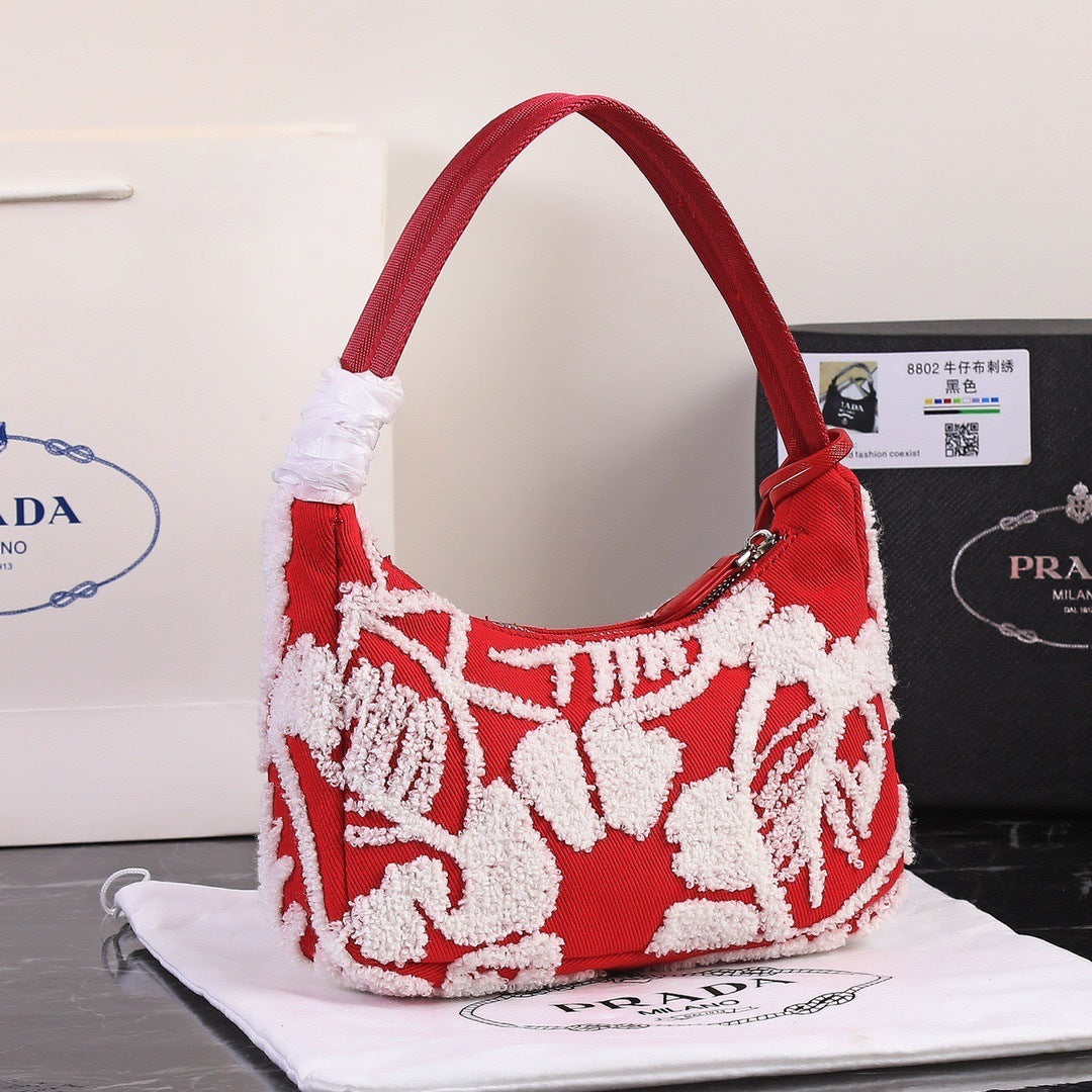 Re-Edition 2000 Embroidered Drill Mini Bag