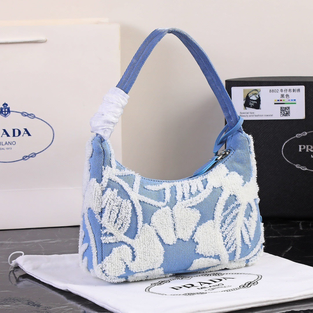 Re-Edition 2000 Embroidered Drill Mini Bag