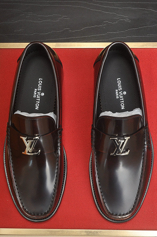 black glazed major loafers