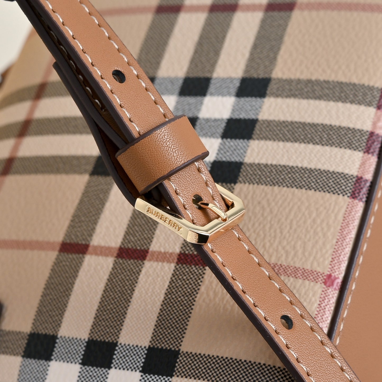 Beige Check Vanity Bag