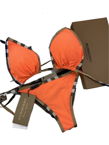 Burberry 2 Piece Bikini Orange/Black - TruVybe Essentials
