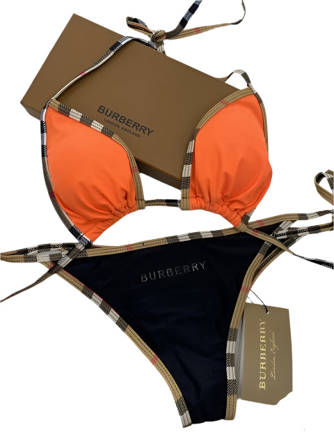 Burberry 2 Piece Bikini Orange/Black - TruVybe Essentials