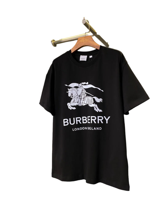 Burberry Harriston Black Cotton Graphic T- Shirt - TruVybe Essentials