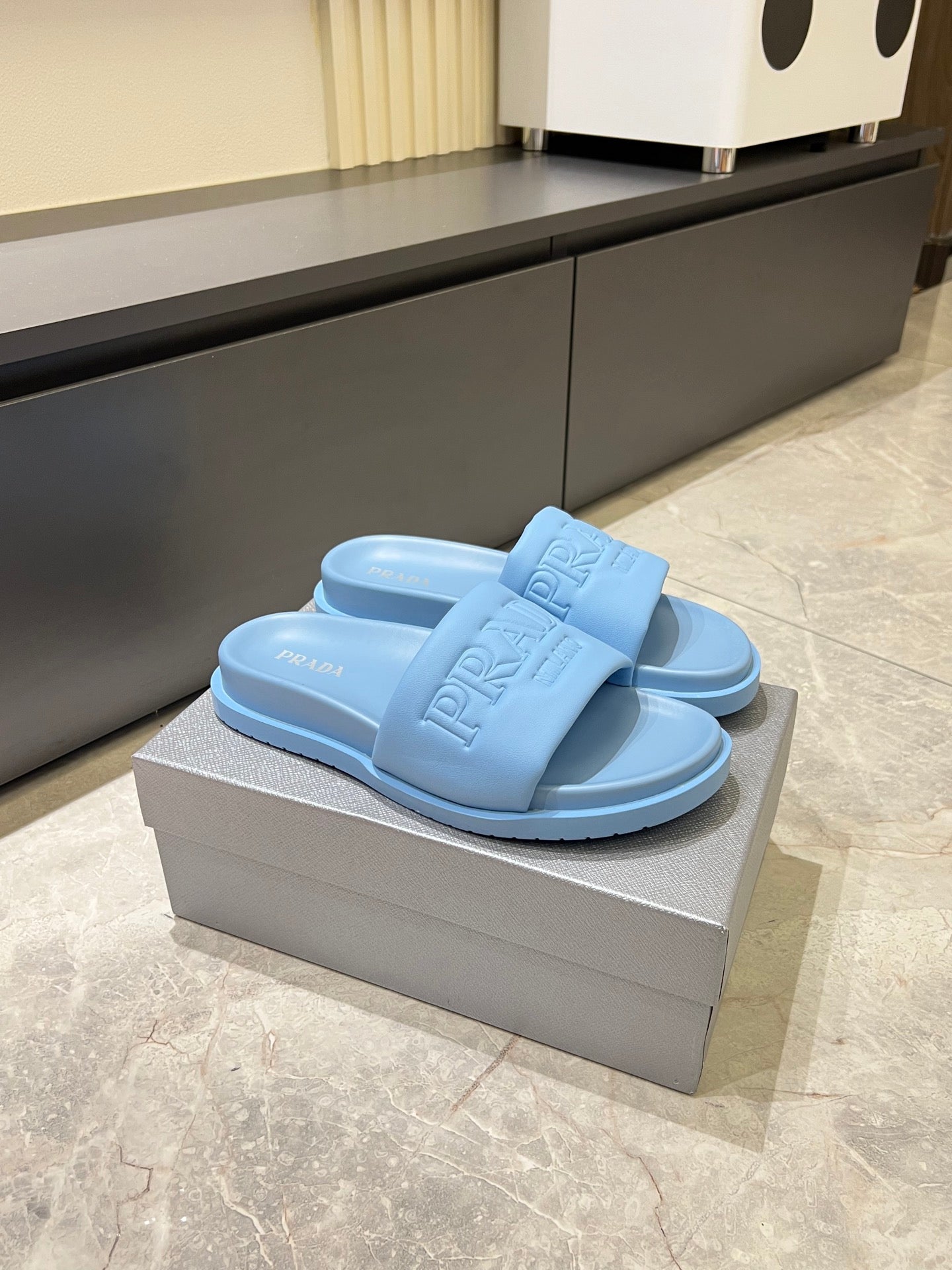 Embossed Slide Sandals
