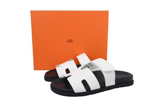 Chypre Sandal – Blanc (White) Epsom Calfskin Leather