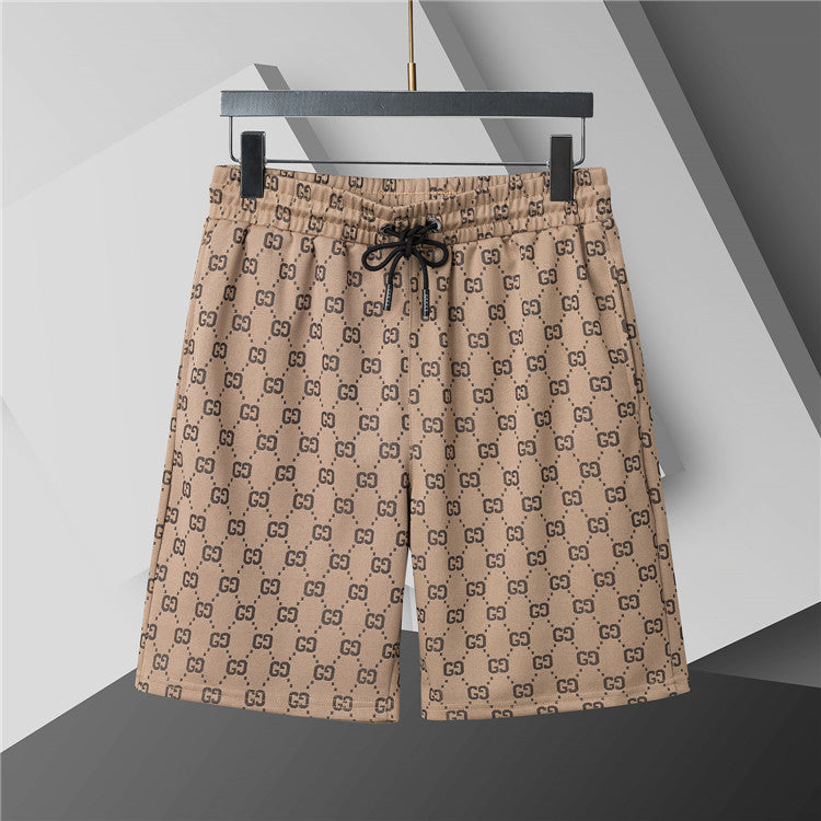 Luxury Monogram-Inspired Polo & Shorts Set – Beige - Black - White