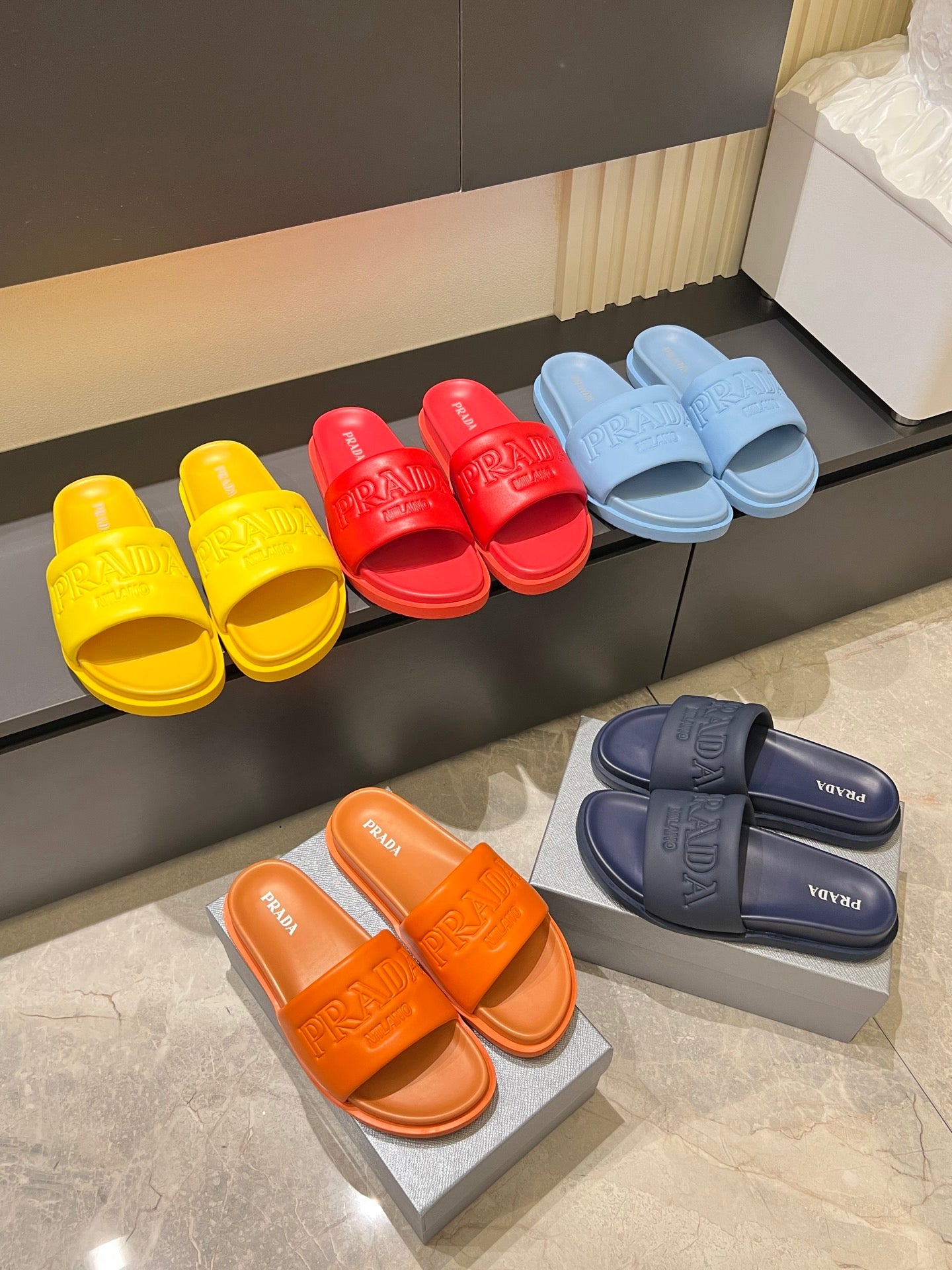 Embossed Slide Sandals