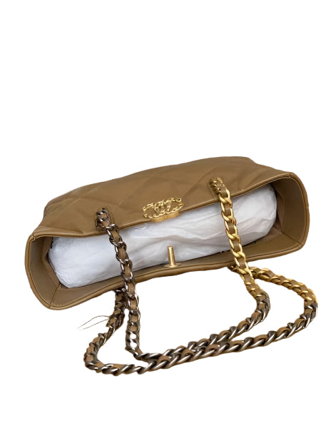 Chanel 19 Shopping Bag Shiny Lambskin AS3660 Gold-Tone Silver-Tone & Ruthenium-F - TruVybe Essentials